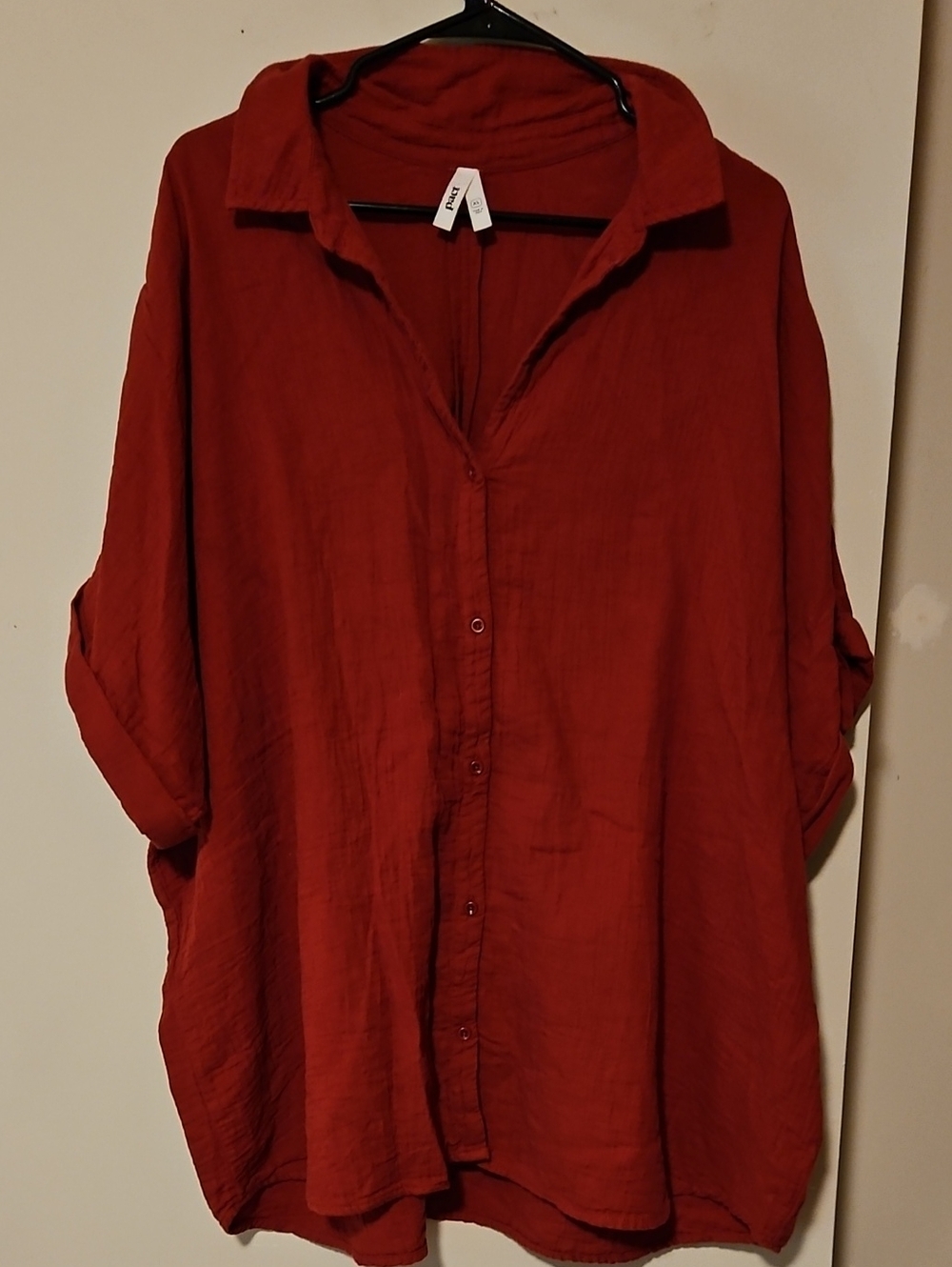 Pact Women's Rust Button-Down Shirt